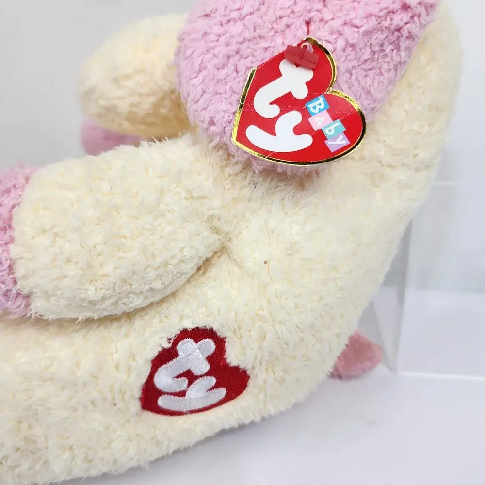 Ty Pillow Pals Dogbaby Yellow Pink Plush 2000 Baby Collection w/ Tags & Rattle